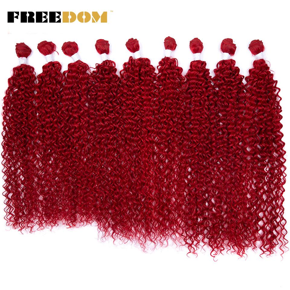 

FREEDOM 22 24 26 inch Kinky Curly Hair Synthetic Hair Weave Extensions Ombre Brown Blonde Heat Resistant Fiber Hair Bundles (as the picture,22 24 26 inches)
