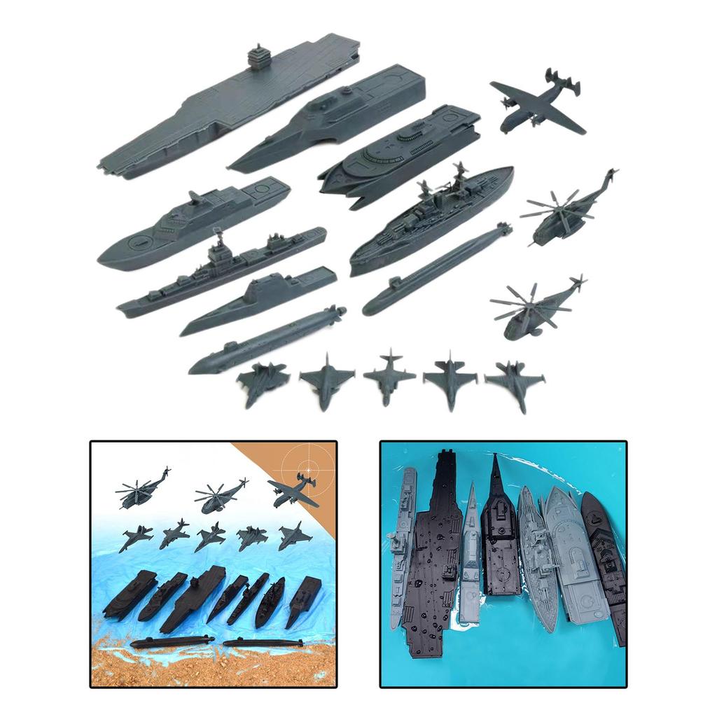 Naval Ship Model Set with Helicopter - Great for All Ages