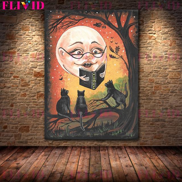 Salem Stan Autumn Witch's Party Art Decoration Oil Painting Witch's House Ghost Retro