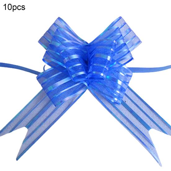 10Pcs 50mm Pull Bow Multicolor Elegant Organza Durable DIY Ribbon Bow for Party