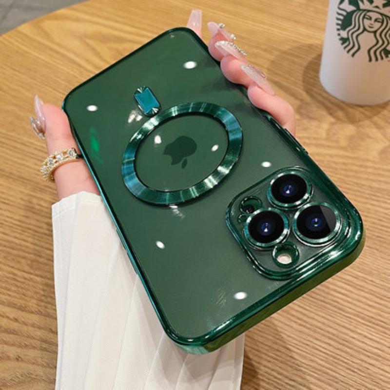 Applicable To IPhone16pro New Mobile Phone Case Apple Electroplated Magnetic Lens Film Full Package Anti Fall Protection Case 14p