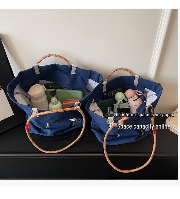 Spring Japanese Embroidered Eco-friendly Women's Shoulder Bag - Trendy, Large Capacity, Lightweight Tote