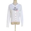 Women's Saturn Embroidery Slim Fit Long Sleeve Linen Cardigan - Versatile Spring/Autumn Knitwear