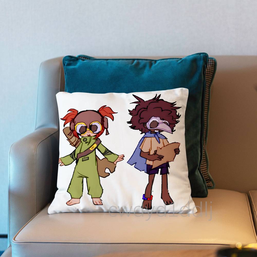 

LLittle Nightmares Game Low Alone Pillow Case Short Plush Sofa Decorative Gift Home Doublesided Printing Cushio 30x30cm