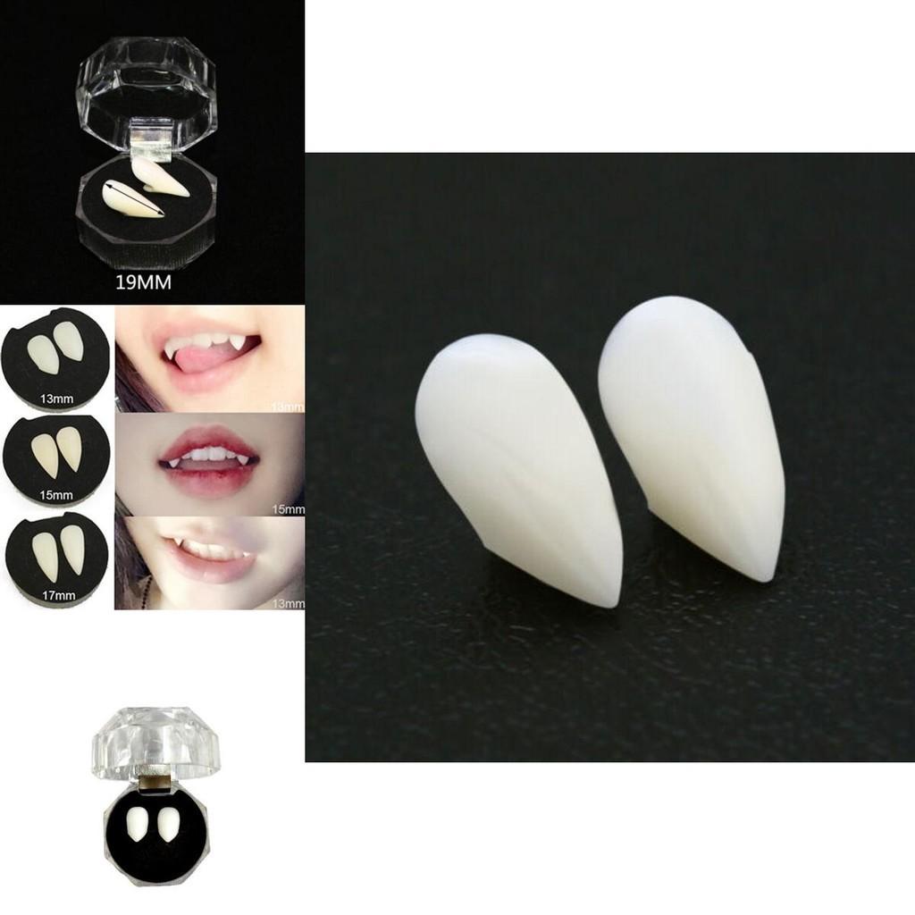 Realistic Halloween Vampire Fangs Teeth Kit With Solid Adhesive And Customizable Sizes