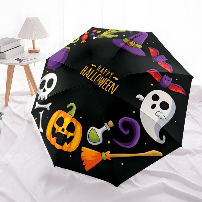 1pc Halloween Party Decorations Umbrella with Plastic Handle,Suitable for All Seasons Home Travel Outdoor UmbrellaDD990
