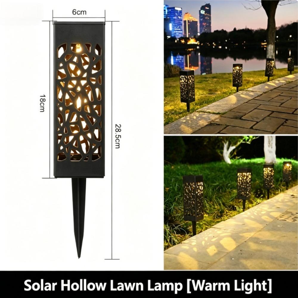 6Pcs Solar Outdoor Garden Light LED Hollow Carved Path Landscape Lawn Light For Garden Courtyard Terrace And Sidewalk Lighting