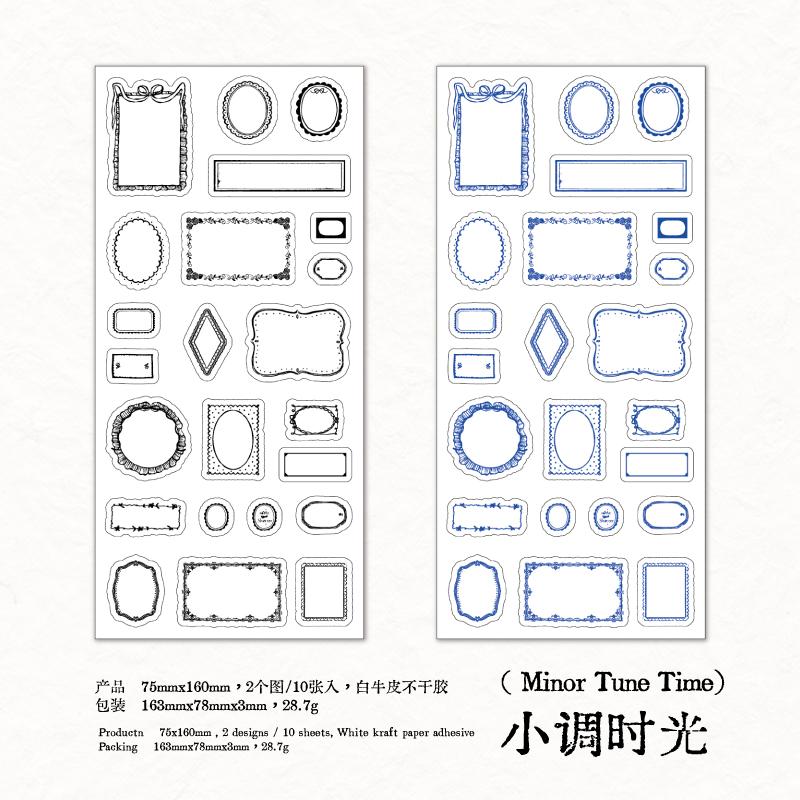 Journal GO 10pcs Vintage Basic Notes Stickers Creative DIY Journal Collage Material Journaling Supplies Scrapbooking Stationery