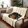 Pumpkin Black Kitten Soft Flannel Blanket Breathable Warm Throw for Office Car Sofa Kids Room Birthday Xmas Gift