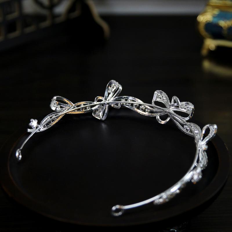 Koreanischer Stil Schlicht Klein Frisch Exquisit Schleife Braut Hochzeitskrone Tiara Krone Tiara Haarschmuck