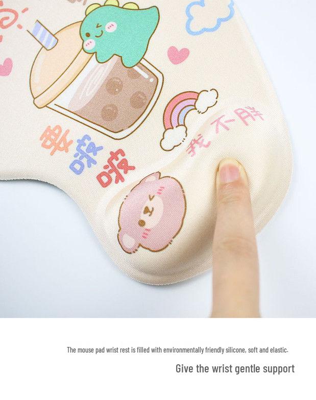 Creative Cartoon Silicone Wrist Rest Mouse Pad & Keyboard Hand Rest - Cute Desk Mat