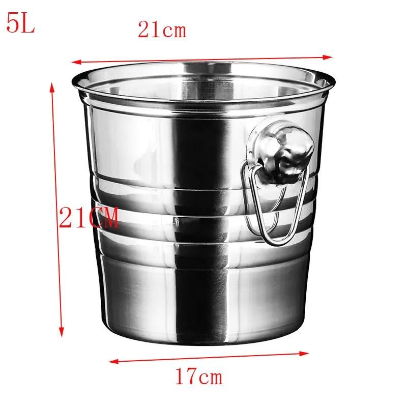 Gold Golden Thick Tiger Head Stainless Steel Ice Punch Bucket Wine Beer Cooler Champagne Cooler Party KTV Double Ear Ice Bucket