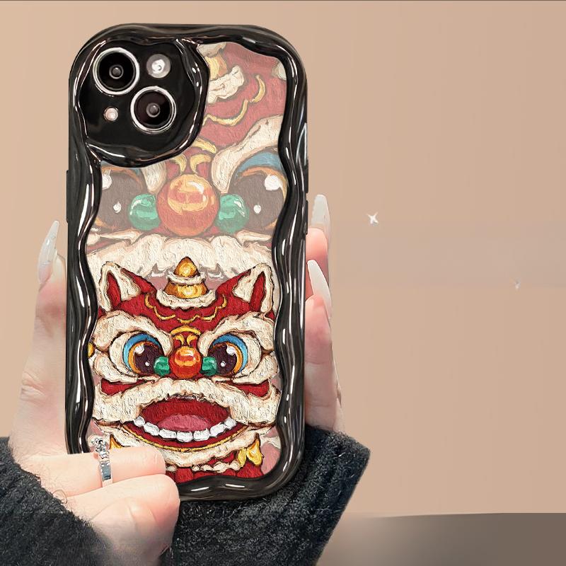 Anwendbar auf Apple 15 Handyhülle IPhone 14 Promax Textur Löwe Hängeanhänger 13/12 Silikon Sturzsicher 11/xr