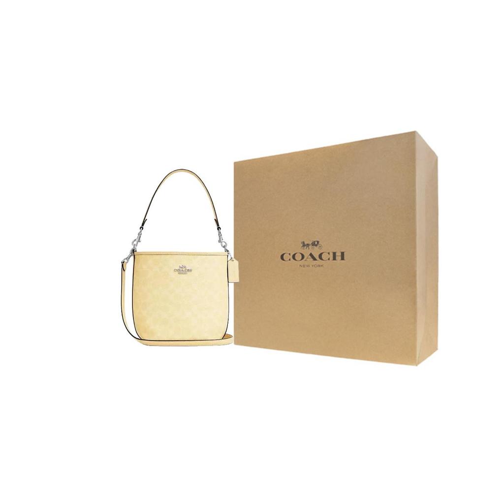COACH City Bucket Coated Canvas One Shoulder Handbag Small Women's Hay Color CT800-SVMN0
