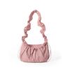 Korean Simple Pleated Nylon Shoulder Bag for Women  Spring Trendy Girl Daily Commuter Shoulder Bag Lady Casual Handbags