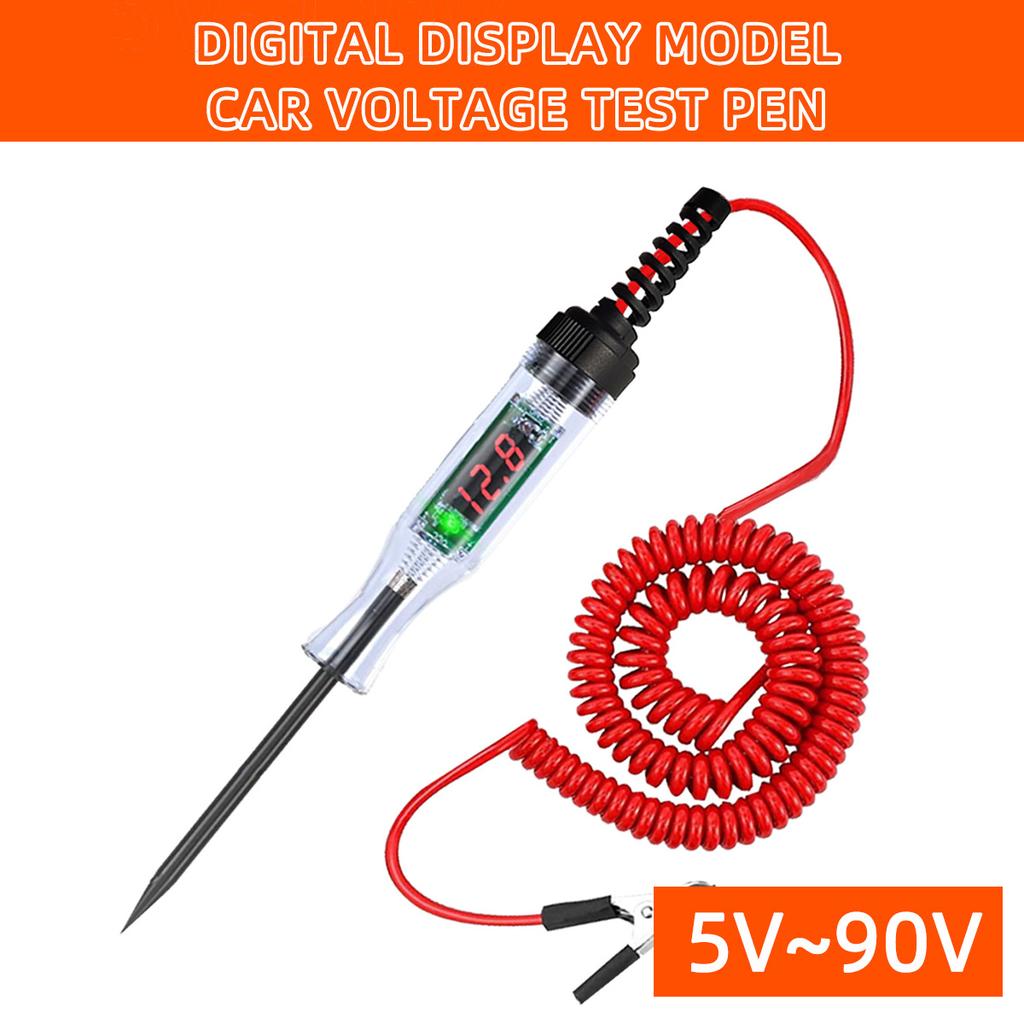 Auto LKW Spannungs-Stromkreisprüfer Digital LED Lange Sonde Stift Glühbirne Automobil Diagnosewerkzeuge Autoreparatur 6V 12V 24V 36V 70V DC