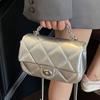 Rhombus Handbag Women's 2025 Summer New Pearlescent Fabric Fashionable Versatile High Texture Messenger Small Square Bag