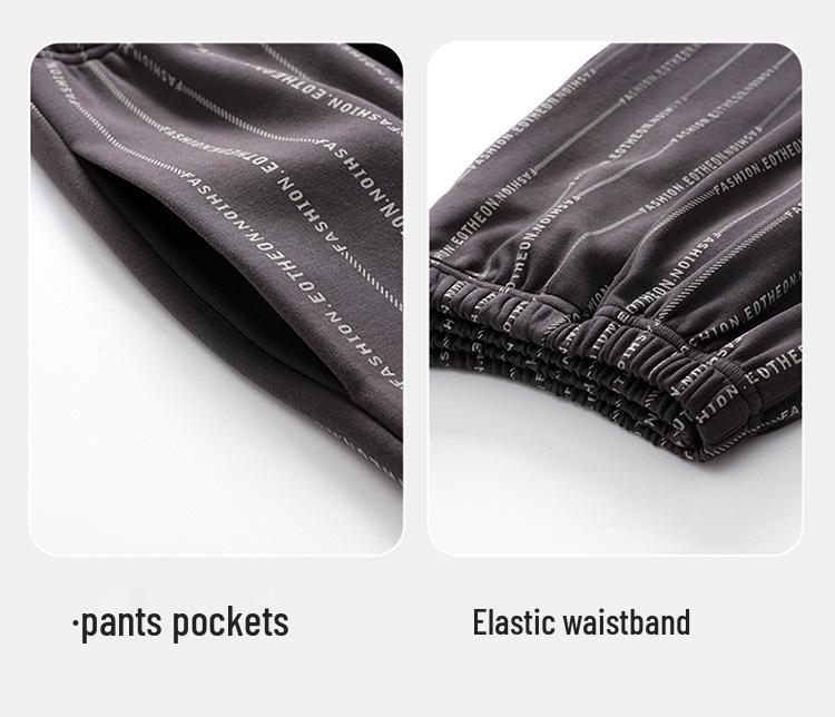 Men's 100% Cotton Striped Long Sleeve Pajamas - Trendy Korean Style for Spring
