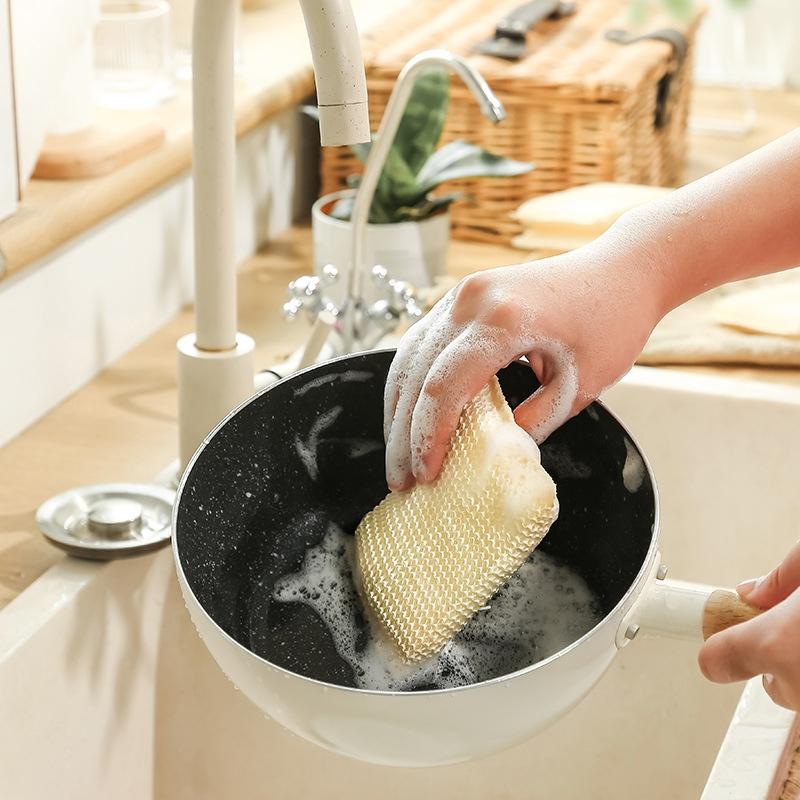 Bamboo Wood Fiber Dishwashing Cloth Washing Dish Towel Sponge
