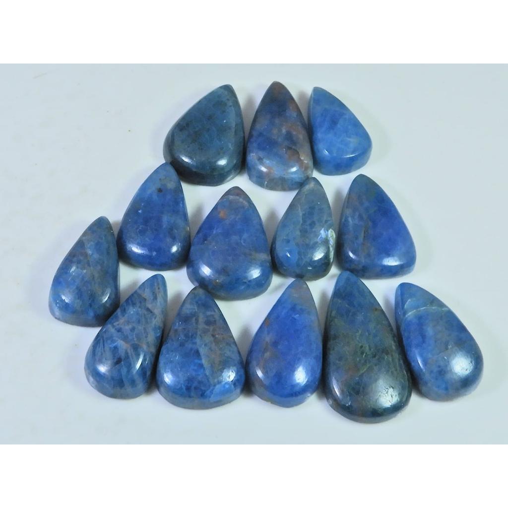 273Cts. Natural Blue Apatite Pear Shape Cabochon Loose Gemstone 13Pcs Lot C-2019