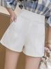 Summer 2024 Women's Black A-line High Waisted Wide Leg Suit Shorts - Korean Style