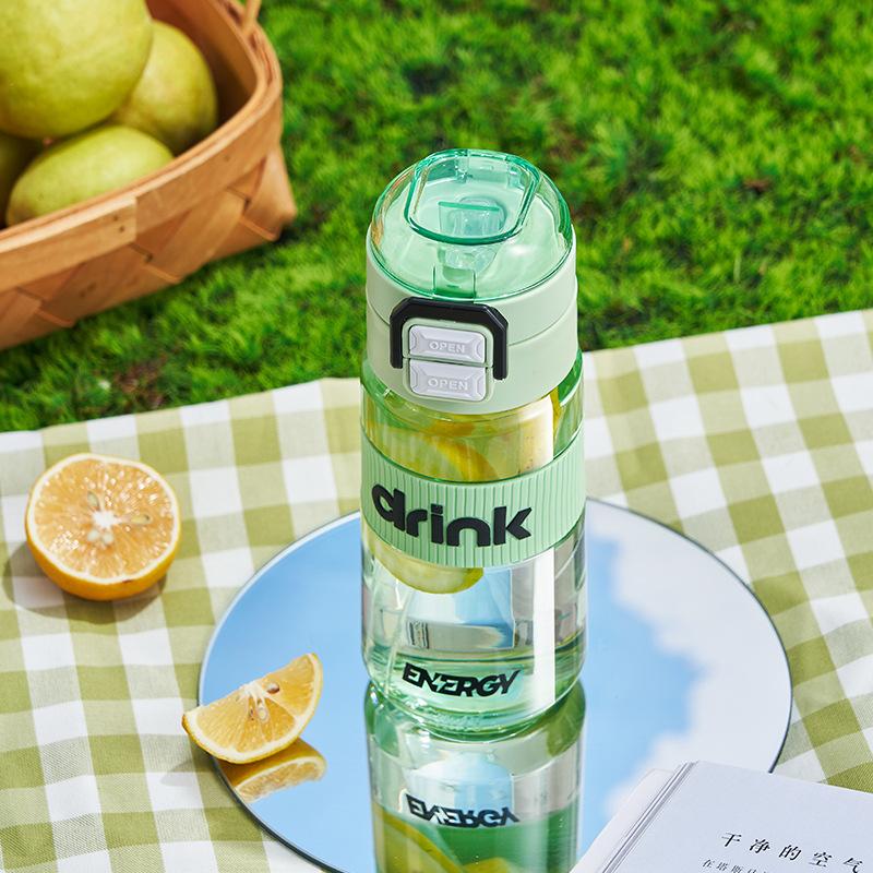 Water Cup, Straw Cup, Student Sports Double-drinking Tea Cup, Outdoor Portable Water Bottle, One-button Pop-up Lid, Portable Cup