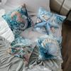 Ocean Themed Illustration Throw pillowcaseSuitable for Sofa Car Bedroom Decorative Cushion Cover Pillow Cover