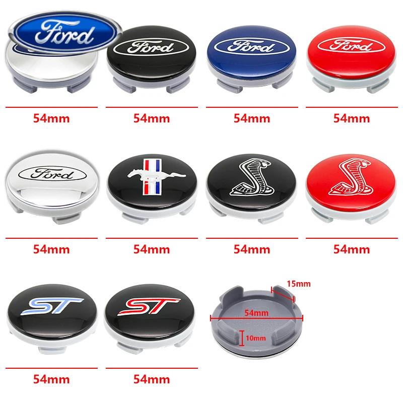 Bilklistermärke Ford 4 st 54 mm Fälgcenterkåpa Logotyp Navkåpa Emblemlogotyp För Ford Focus Mk2 Mk3 Fiesta Ranger Mondeo Mk4 S-MAX Ku