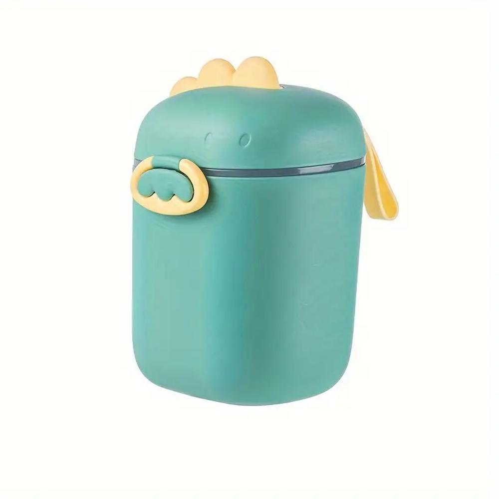 Milk powder dispenser with spoon, dinosaur formula milk powder container, portable milk powder storage box with handle, fruit an