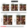 2pcs 2D Flat Printing Merry Christmas Popular Window Curtains Red Rose Wood 0 Fabric Without Electricity Festive Wall Decor for
