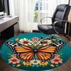 1pc Butterfly Floral Pattern Chair Carpet for Office Non-Slip Mat for Office - Decorative Floor Mat  yy251030187
