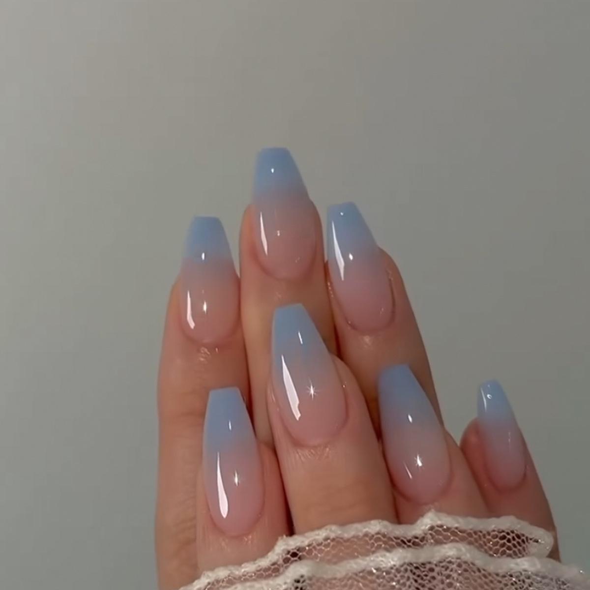 

Autumn Ballet Gradient Removable French Nail Art Patches