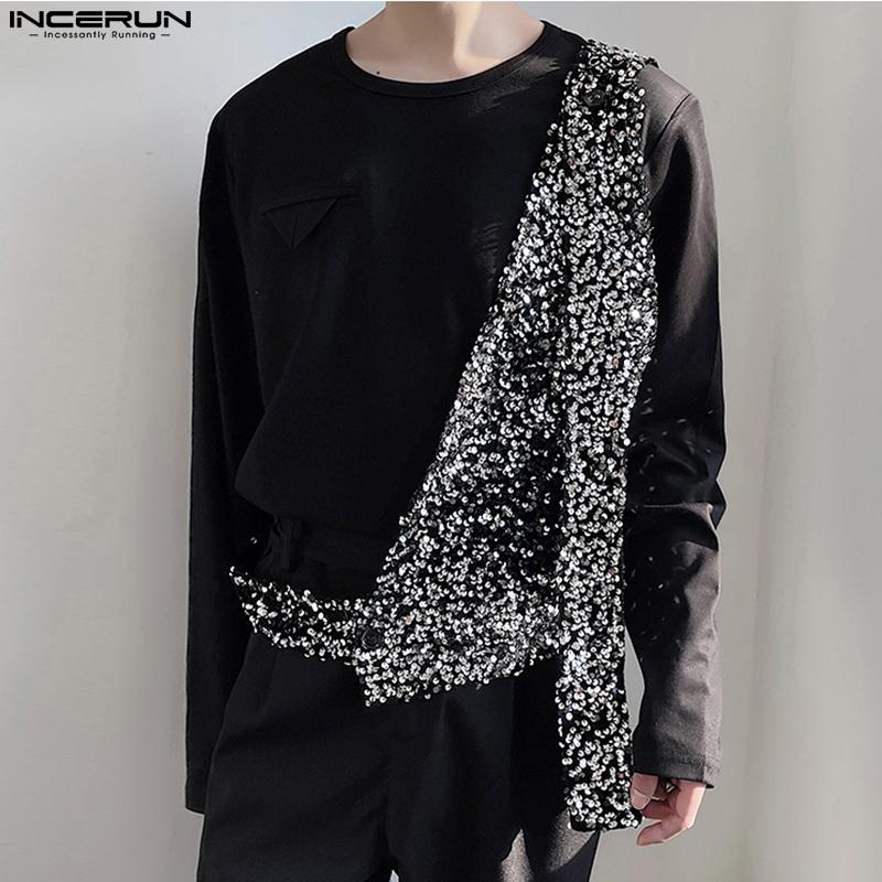 

INCERUN Me Блестящий жилет без рукавов с наклонными плечами и блестками