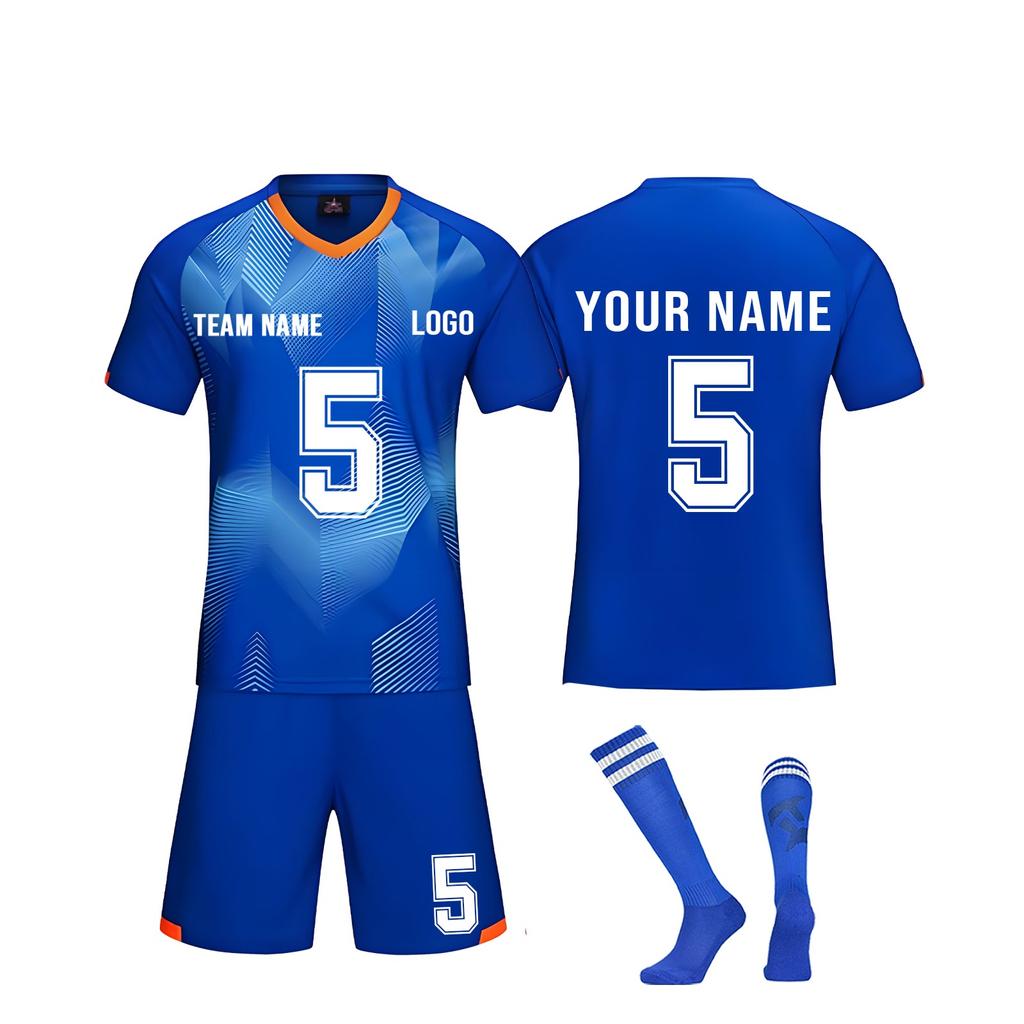 Men's Soccer Jersey Set Breathable Red Sportswear with Shorts and Socks for Training and Matches