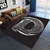 Artistic Letter Carpet Various Styles With Handwritten Brush Stroke Black White Designs NonSlip Rug For Living Room Decor