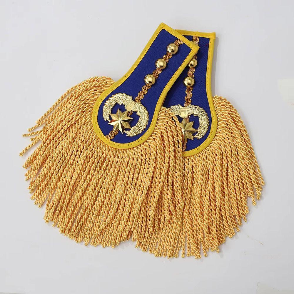 1Pair Multipurpose Tassel Fringe Epaulets Colorful Jackets Overcoats Epaulett for Drum Horn Band