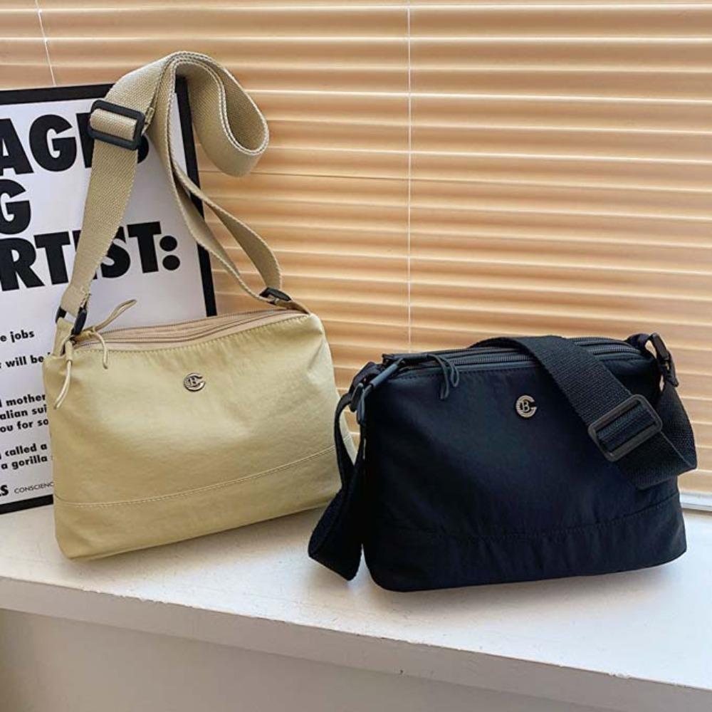 Wide Strap Nylon Square Bag Japanese Style Casual Sport Pouch Large Capacity Shoulder Bag  Men
