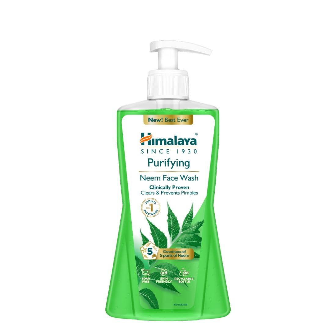 Himalaya Neem Face Wash|Clears and Prevents Pimples|Made with 5 parts of Neem|400 ml 400 ml