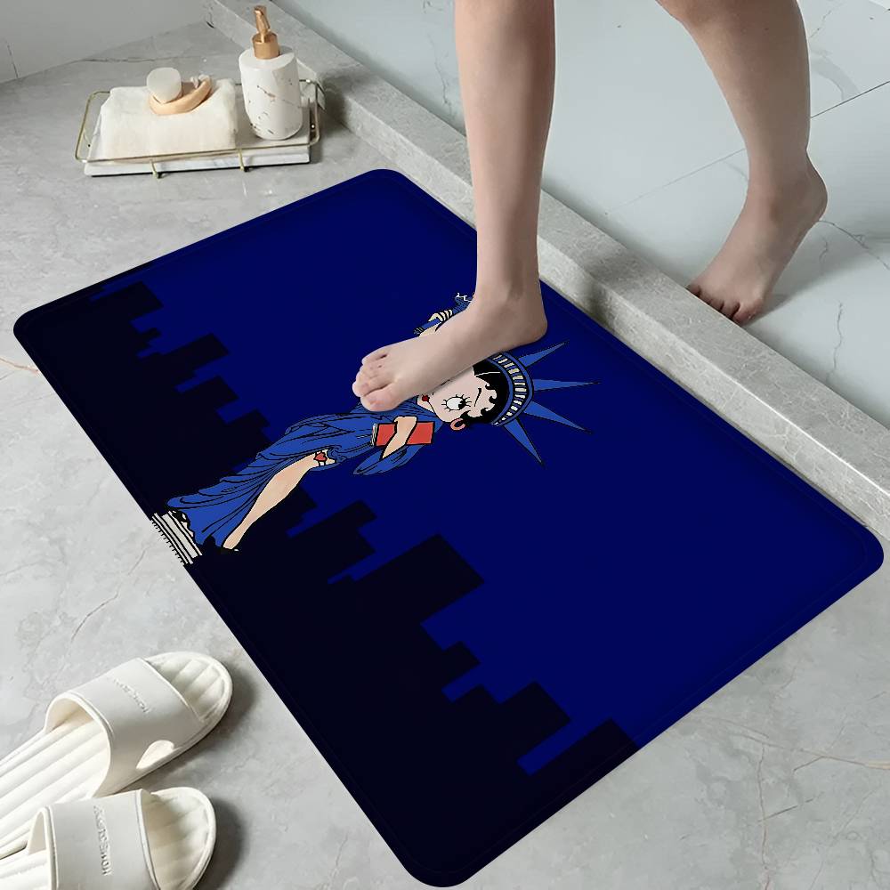 Cute B-betty B-boop Floor Mat INS Style Soft Bedroom Floor House Laundry Room Mat Anti-skid Household Carpets