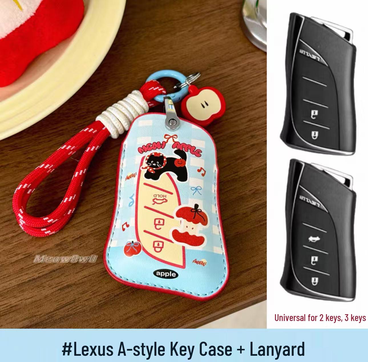 

Summer Sea Salt Apple Lexus Key Case with Cute Cat Design for ES/RX/UX/NX/RZ Models
