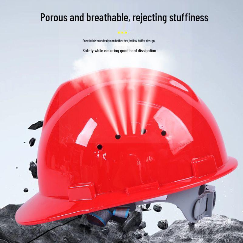 ABS Safety Helmet for Construction and Engineering - Breathable, Thickened, and Printed Design for Electrician Labor Protection.