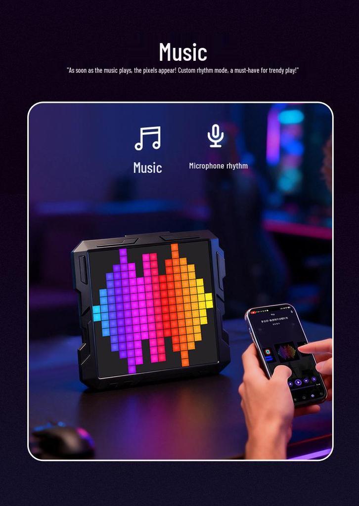 Programmable DIY Mecha-Style LED Pixel Screen: RGB Animation & Atmosphere Light for E-sports Desk.
