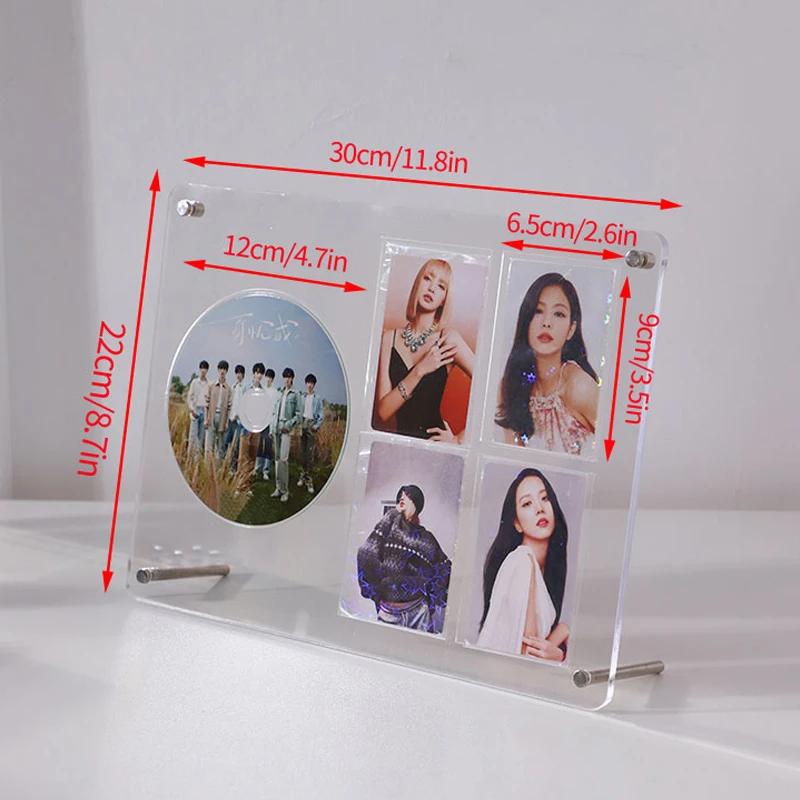 Acrylic Photo Frame Kpop Photocard Stand Idol Photocard Display Picture Frames Photo Card Protector Frame Room Desktop Decor