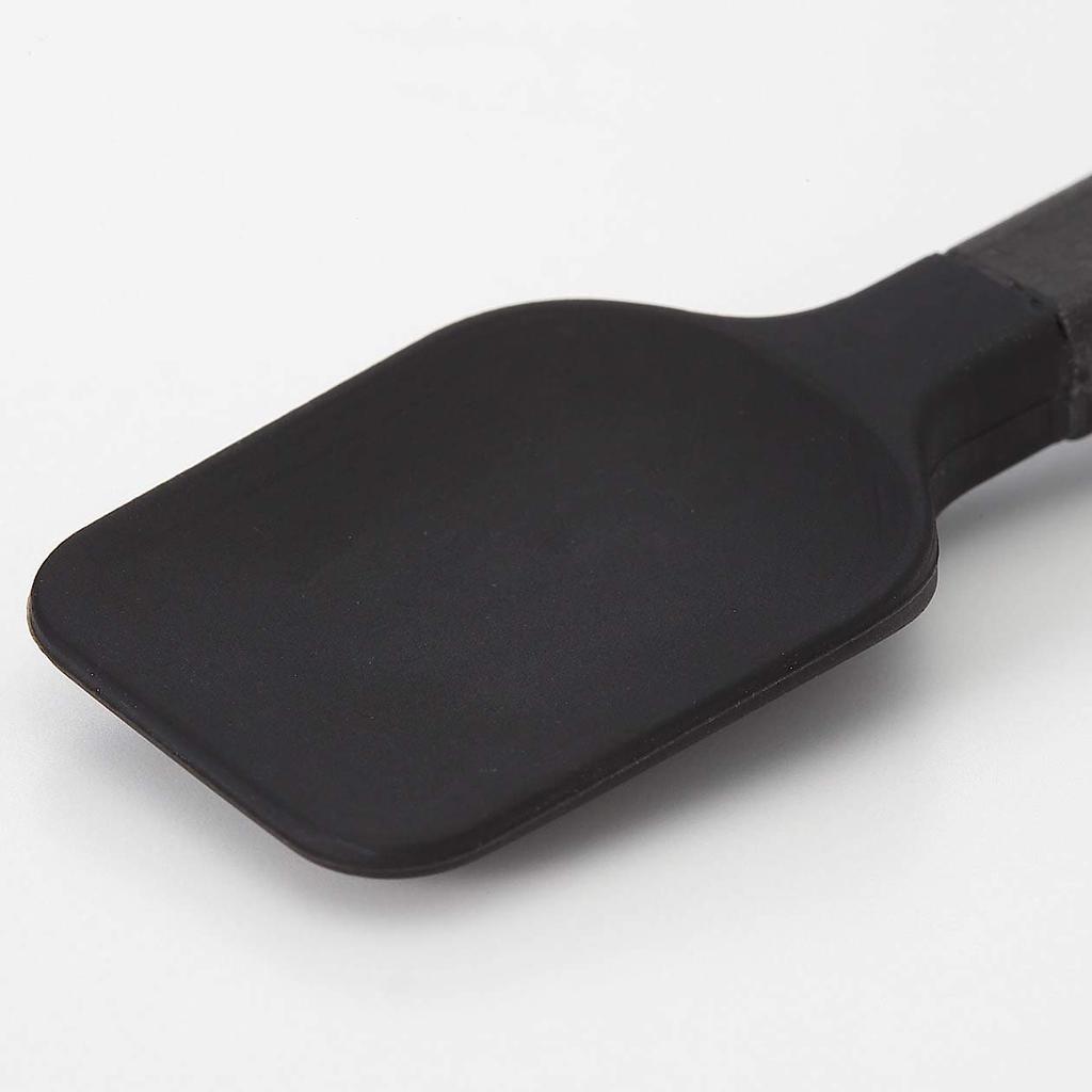 MUJI Silicone Mini Wide x 11cm Black Spoon, Approx. 2.5cm Long, 82932454,