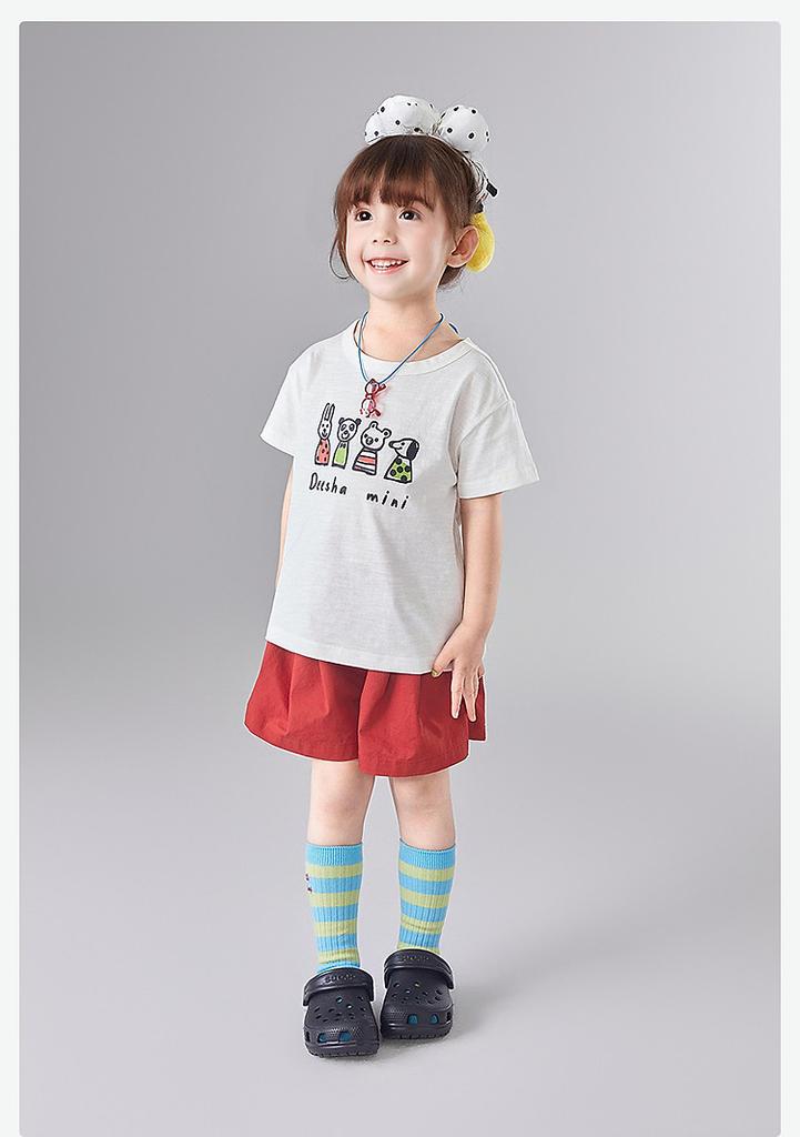 Breathable and Cute Printed 25 Summer Children's Versatile Fashion Casual Top for Infants and Girls' T-shirts