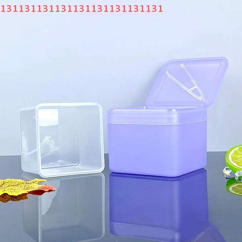 Wide-Mouth Flip Storage Cover Nail Art Tool Case Organizer Double Layer Makeup Remover Cotton Box with Tweezers