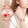 Love Ladies Watch Leather Strap Analog Quartz Fashion Temperament Ladies Watch