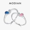 MODIAN 925 Silver Cute Romantic Hearts Finger Ring Trendy Water Drop CZ Simple Rings For Women Fine Jewelry