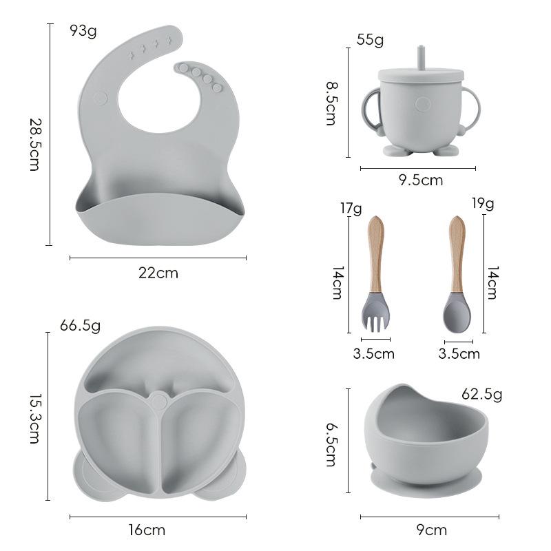 Silicone Suction Cup Bowl & Spoon Set for Babies - Children's Tableware