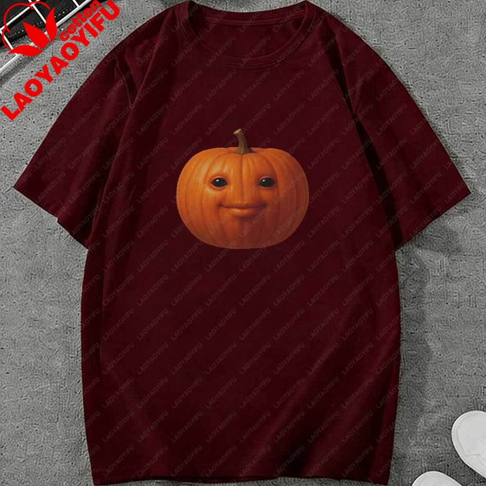 Niche Pumpkin Meme TShirt Harajuku Graphic T Shirts Unisex Clothing Funny Outdoors High Quality Cotton Shortsleev Harajuku Tops